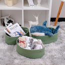 Shelf Storage Baskets for Organizing|Decorative Basket for Closet Storage|Toy Baskets&Bins|Small Woven Rope Baskets-13x8.66x5.11’’,Durable&Stylish,Oval 3 Packs Green by TinyTreasures Baby Boutique