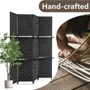 Room divider 4 panel Room Screen Divider Wooden Screen Folding Portable Partition Screen Wood with Removable Storage Shelves Color,Black by CozyNest Decor