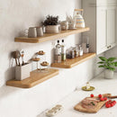 Rustic Elm Wood Floating Shelves for Wall Round Edge, 48"W x 9.2"D x 1.37"H, Set of 1 with Invisible Bracket, Wall Mounted Storage Shelves for Living Room Bedroom Kitchen Bathroom Decor, Natural by TinyTreasures Baby Boutique