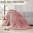 L'AGRATY Chunky Knit Blanket Throw - Soft Chunky Throw Blanket 60x80: 100% Hand Kintted Chenile Crochet Throw Blanket for Couch - Large Cable Knit Chunky Blanket for Home Decor(Rose Pink) by CozyNest Decor