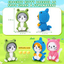 Crochet Kit for Beginners - 3 PCS Crochet Kits with Step-by-Step Video Tutorials, Beginner Crochet Kit for Adults Kid, Crochet Animal Kit for Starters, Cat Dressed as Shark Frog Strawberry by TinyTreasures Baby Boutique