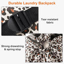 Laundry Bag Backpack Durable Laundry Bag with Shoulder Straps and Mesh Pockets Portable Laundry Dirty Clothes Hamper Bag for College Dorm (Leopard Print) by CozyNest Decor