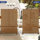 FENCY Outdoor Privacy Screen, 72" H×47" W Metal Privacy Screen, Outdoor Freestanding Privacy Screen & Panels for Deck Patio Balcony(Brown-Louvered) by GreenHaven Gardens