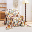Boho Throw Blanket for Bed, 100% Cotton Soft Rustic Quilt Fall Blanket, 60"x80" Floral Printed Farmhouse Decor Bed Blankets, All Season Rustic Reversible Bohemian Throw Quilt by CozyNest Decor