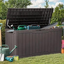 YITAHOME 80 Gallon Outdoor Storage Box, Large Water Resistant Resin Deck Box, Indoor Outdoor Lockable Storage Container for Patio, Garden, Cushions, Tools, Equipment (Dark Brown) by GreenHaven Gardens
