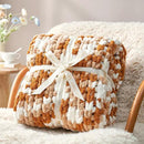 Amélie Home Chunky Knit Throw Blanket for Couch, Soft Chenille Crochet Blanket for Sofa, 50"x60", Space-Dyed Burnt Orange by CozyNest Decor