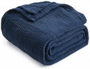 EMME Muslin Baby Blankets 100% Cotton 4-Layer Swaddle 40"x50" Lightweight Soft Breathable for Toddler, Infant, Newborn All Season Gauze Blanket, Navy Blue by CozyNest Decor