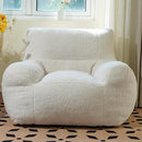 Giant Bean Bag Chair, Lambswool Bean Bag Chair for Adults, Eco-Friendly Filling Soft Bean Bag, White Been Bag for Bedroom, Living Room by CozyNest Decor