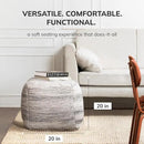 Anji Mountain 20"x20"x20" Handmade & Handcrafted Ottoman Pouf Comfortable Pouf Ottoman Foot Rest & Home Décor Accent for Living Room, Bedroom, Nursery, Kids Room, Patio by CozyNest Decor