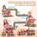 Magnetic Tiles, 50PCS Fire Station Theme Building Blocks Set, Magnet Building Blocks and STEM Preschool Toys for Toddlers Kids Ages 3-5 5-7 8-10 by TinyTreasures Baby Boutique