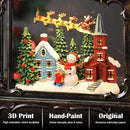 Christmas Snow Globe Lantern Christmas Decorations Gifts Snowman Santa Claus Church Village Scene Musical Glitter Snowfall USB/Battery Timer 12 inch by CozyNest Decor