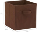 Amazon Basics Cube Organizer Storage Bins Handles, Collapsible Fabric, Pack of 6, 10.5"x10.5"x11", Brown by CozyNest Decor