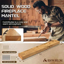 72x7x3 Fireplace Mantel - Solid Rustic Wood - Wall Mounted Floating Shelf with Invisible Heavy Duty Steel Bracket (Natural Wood) by CozyNest Decor
