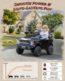 24V Ride on Toys for Big Kids, Licensed Ford F-150 Raptor 2 Seater Kids Ride on Car w/Remote Control, Toddler Electric Car w/LED Lights, Bluetooth, Truck Bed Storage, Soft Start (Black) by TinyTreasures Baby Boutique