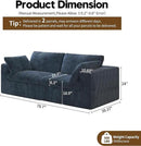 78.74" LoveSeat Cloud Sofa,Modular Sectional Couch,Modern Deep Seat Upholstered Couches with Plush Corduroy Fabric for Living Room Furniture,Bedroom and Apartment,No Assembly Required,Blue by CozyNest Decor