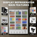 40.5 Cu.ft. Commercial Refrigerators 3 Glass Door Beverage Refrigerators Commercial Fridge Upright Cooler with Soft LED Light and 15 Adjustable Shelves for Restaurant Grocery Stores Home by CozyNest Decor