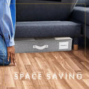 HOMELUX THEORY 2pc Under Bed Storage Containers, Bedroom Under the Bed Drawer Storage Organizer with Bins and Lids, Medium Underbed Clothes Storage Box Ideal for Blanket, Fabric, & Shoes (LightGray) by CozyNest Decor