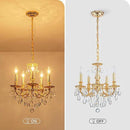 French K9 Crystal Maria Theresa Chandeliers, Luxury Vintage Pendant Light Fixture for Dining Room, Living Room, D17.7*H25~72 inch (Adjustable), Clear Crystal & Brass Finish Frame by CozyNest Decor