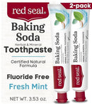 Red Seal Baking Soda Toothpaste - Fluoride-Free Herbal & Mineral Formula, Vegan-Friendly, Cruelty-Free, SLS and Paraben-Free, No Artificial Flavors, NATRUE Certified Natural, Dry Mouth Relief (2 Pack) by CozyNest Decor