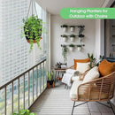 Hanging Planters for Indoor Outdoor Plants, 2 Pack Self Watering Hanging Pot with Drainage Holes, Removable Tray & 2 Kinds of Plant Hangers, 8'' Hanging Flower Pots for Home Garden Decor, Black by GreenHaven Gardens