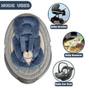 Infant Car Seat Insert Head and Body Support, GFU Reversible Newborn Insert for Carseat with Strap Pads, Soft Stroller Cushion Pillow Insert for Boys and Girls, Fits for Stroller, Swing, Blue by TinyTreasures Baby Boutique