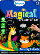 Skillmatics Scratch Art Book for Kids - Animals, Craft Kits & Supplies, 30+ Scratch Stickers, Travel Toys, DIY Kit, Gifts for Boys & Girls Ages 3, 4, 5, 6, 7, 8 by TinyTreasures Baby Boutique