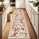 Floral 2x10 Area Rug Machine Washable Soft Print Boho Carpet Non Slip Doormat Low Pile Flower Area Rugs for Living Room Bedroom Nursery Kitchen Dining Room Indoor-Pink by TinyTreasures Baby Boutique