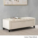Christopher Knight Home Hikaru Velvet Storage Ottoman, Ivory 19.75”D x 50.00”W x 17.48”H by CozyNest Decor