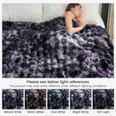 Cozy Bliss Faux Fur Throw Blanket for Couch, Fuzzy Soft Plush Thick Bubble Blanket for Sofa Bedroom Living Room, 90 * 90 Inches Tie Dye Black by CozyNest Decor