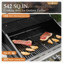 Sophia & William 4-Burner Gas BBQ Grill with Side Burner and Porcelain-Enameled Cast Iron Grates, 42,000BTU Propane Grills Outdoor Cooking Barbecue Grill Cabinet Style, Golden by GreenHaven Gardens