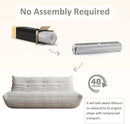 Bean Bag Chair, Oversized Bean Bag Chair for Living Room, Fireside Chair for Adults with Memory Foam Filled, Big Accent Lounge Floor Sofa for Reading, Relax, No Assembly Required. (Grey 3-Seater) by CozyNest Decor