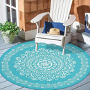 Pauwer Waterproof Outdoor Rug 6ft, Reversible Plastic Straw Patio Camping Rug, Indoor Outdoor RV Mat Carpet for Deck, Camper, Porch, Balcony, Backyard, Picnic, Floral Teal by GreenHaven Gardens