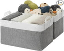 GRANNY SAYS Storage Baskets for Shelves, Closet Organizer Bins, Clothes Storage Bins with Metal Frame, Large Baskets for Organizing and Storage, Collapsible, Gray&White, 2-Pack by CozyNest Decor