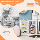 Kids Toy Storage Organizer with 3 Removable Plastic Bins Toddler Montessori Bookshelf with Stuffed Animal Net Holder Baby Bookcase Plush Organizer for Playroom,Bedroom,Kids Room,Classroom,Nursery by CozyNest Decor