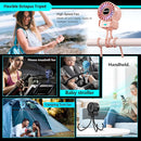 2 Pack Multifunctional Portable Stroller Fan 4 Speed 6600rpm High Speed Usb Rechargeable Personal Mini Handheld Fan Extended Tripod For Desktop Winding Kids Bed Treadmill Bike Golf Cart Outdoor Travel by TinyTreasures Baby Boutique
