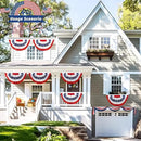 Americana Bunting Flags Outdoor 2x4 Ft,Pleated Fan Flag with Embroidered Stars,Red White and Blue Decorations for 4th of July Independence Day Memorial Day Patriotic Decorations (Set of 5) by GreenHaven Gardens