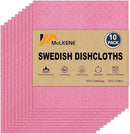 Swedish Dishcloths - 10 Pack Reusable Kitchen Dishcloths - Ultra Absorbent Dish Towels for Washing Dishes - Cellulose Sponge Cloth Cleaning Cloths - Pink by CozyNest Decor