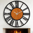 LEIKE 30" Oversized Large Wall Clocks,Silent,Non Ticking,Battery Operated Modern Round Big Wood Decorative Metal Wall Clock for Living Room, Bedroom,Kitchen,Farmhouse,Office Decor - Black,30 Inch by CozyNest Decor