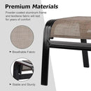Patio Ottoman Outdoor Footstools Assembled Aluminum Footrest Small Seat for Balcony,Backyard 2 Pack Brown by CozyNest Decor