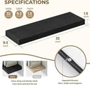 Dreamland 32 Inches Floating Shelves for Wall, 9.3" Deep Long Floating Shelves Set of 2, Large Display & Storage Shelf, Wall Shelf for Bathroom Bedroom Living Room Kitchen Office, Black by CozyNest Decor