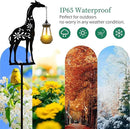 Solar Giraffe Garden Stakes Outdoor Solar Decor Metal Giraffe Holding Solar Lantern Decorative Garden Metal Animal Stakes Outdoor Giraffe Silhouette Stakes by GreenHaven Gardens