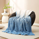 Snuggle Sac Blue Blanket Twin Size for Bed and Sofa, Reversible Super Soft Blankets Warm Cozy Knit Blankets Fuzzy Plush Lightweight for Couch, Picnic, Ombre Blue, 60x80 inches by TinyTreasures Baby Boutique
