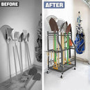WALMANN Garden Tool Organizer with Wheels for Garage, Rakes/Shovels/Yard Tools Storage Stand for Garden, Shed, Indoor/Outdoor Long-Handled Tools Rolling Cart by GreenHaven Gardens