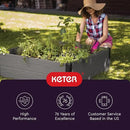 Keter 48" X 48" inches Wood Look Raised Garden Bed, Durable Outdoor Herb Garden Planter for Vegetables, Flowers, and Succulents, Grey by GreenHaven Gardens
