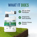 Turf Titan Lawn Commander – All-in-One Lawn Booster and Fertilizer (32 oz) – Peak Growth & Green Grass for All Seasons – Tri-Action Nitrogen Tech - Hose End Lawn Sprayer – Covers up to 8,000 Sq Ft by GreenHaven Gardens