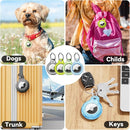 Upgrade Waterproof 4 Pack Airtags Holder with Apple Airtags Keychain, Hard PC Clear Air Tag Case, Anti-Scratch & Shock Air tag Holder, Men's Women's Keyrings & Keychains-Black+Chartreuse+Green+Blue by TinyTreasures Baby Boutique