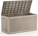 102 Gallon Outdoor Storage Box Waterproof, UV Resistant Resin Deck Box with Hydraulic Rod, Lockable Design and Enhanced Durability for Patio, Garden, and Poolside Use by GreenHaven Gardens