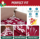 H.VERSAILTEX Christmas Sofa Slipcover Fleece Stretch Couch Cushion Cover Furniture Protector Seat Cushion Snowflakes Sofa Cover for Christmas (1 Piece Armchair Cushion Covers, Snowflakes) by CozyNest Decor