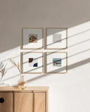 HAUS AND HUES Solid Oak Wood 10”x10”Picture Frames Matted to 5”x5” Set of 4-10x10 Photo Frame Set, Modern 10x10 Picture Frames with Mat, Square Photo Gallery Wall Frame Set (Beige Oak Frames) by CozyNest Decor