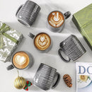 Hasense Ceramic Coffee Mugs Set of 6, Large Coffee Cups 12 oz, Latte Mug with Large Handle for Coffee, Tea, Milk and Hot Cocoa, Easy Hold & Clean, Dishwasher & Microwave Safe, Grey by CozyNest Decor